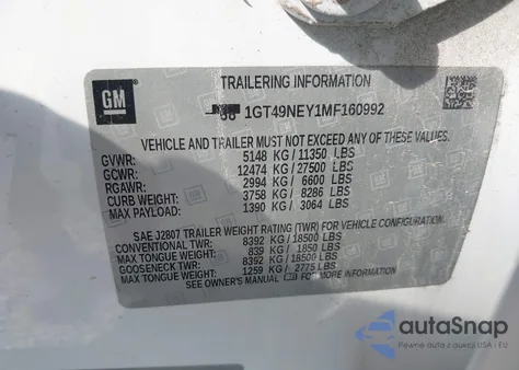 2021 GMC Sierra 2500Hd 4Wd Standard Bed Slt from USA, damaged, VIN 1GT49NEY1MF160992